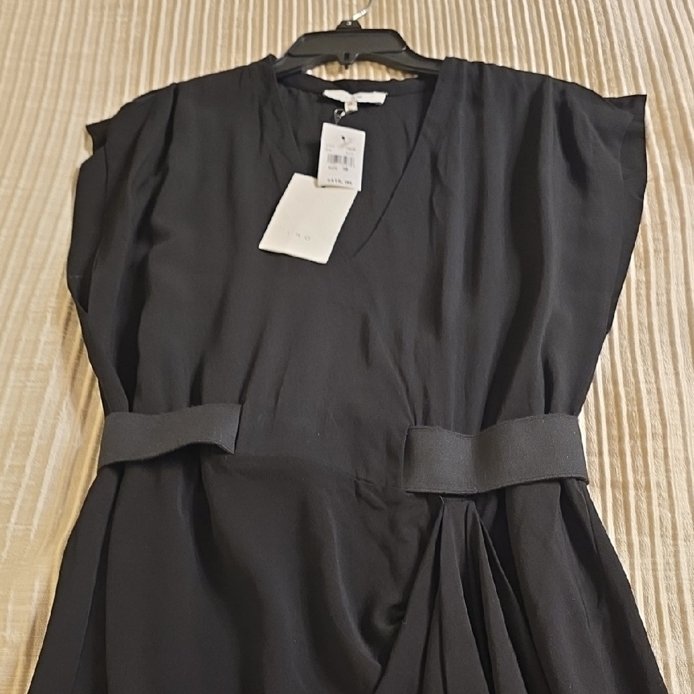 IRO Black V-Neck Mini Dress Viscose Size 38, Medium US - Picture 5 of 11